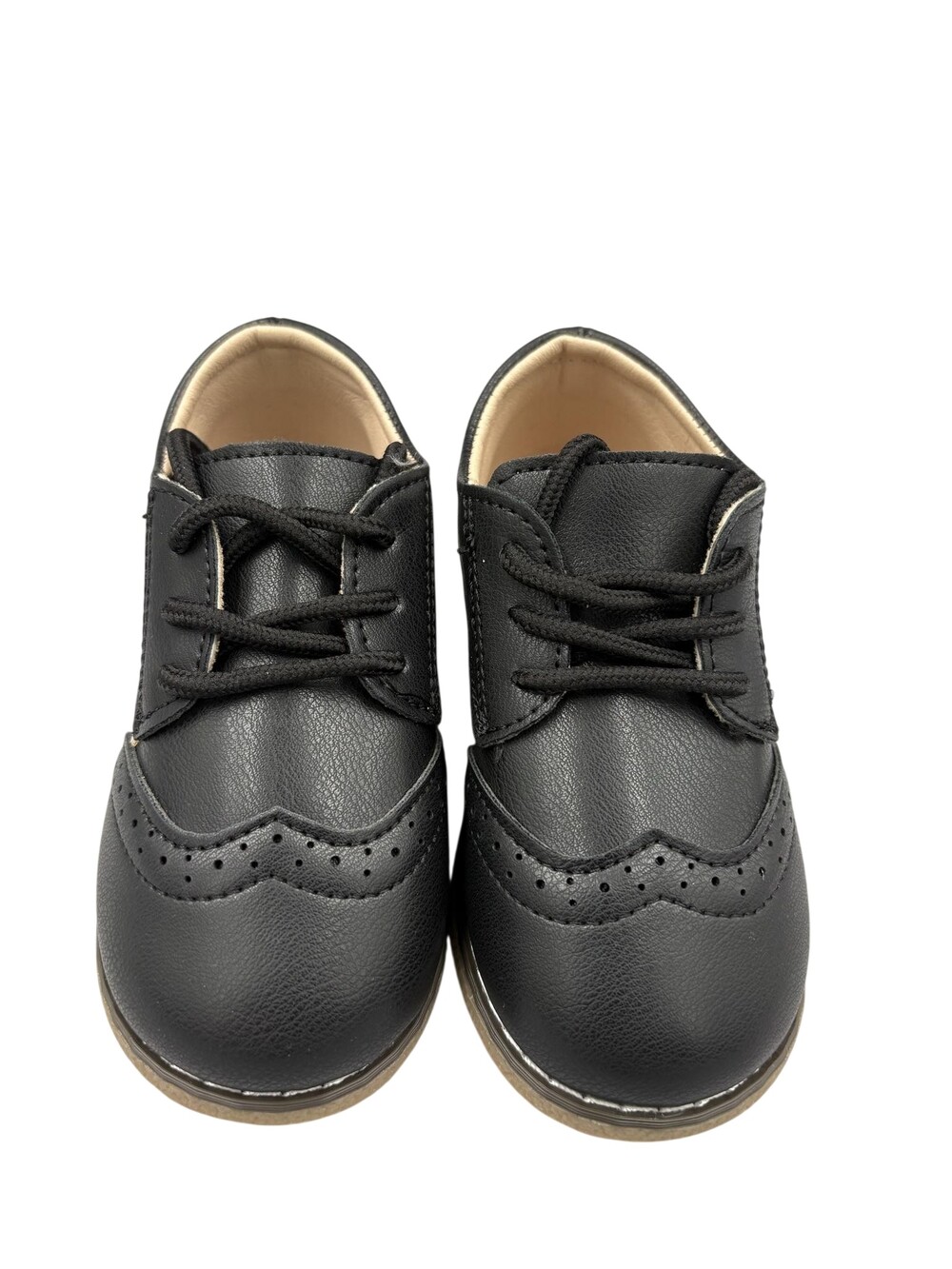 Meckior Oxford Dress Shoes Boys US 9 EU 26 Black Faux Leather Lace Up Formal